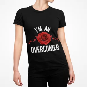Unisex Overcomer T-Shirt - Motivational Rose Design