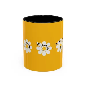 Just Bee Lovely Accent Coffee Mug - Bright Floral Design