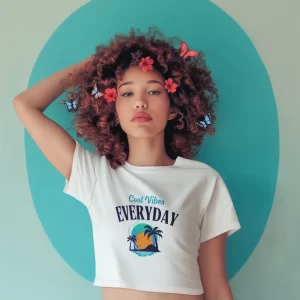 Cool Vibes Women's Summer Fun Crop Tee