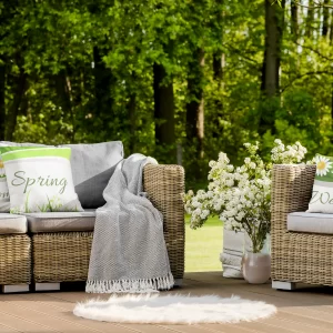 Welcome Spring Spun Polyester Square Pillow - Floral Home Decor