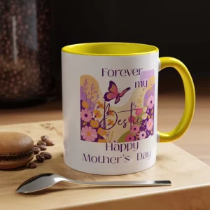 Floral Mother's Day Accent Coffee Mug - Forever My Bestie