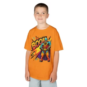 Kids Superhero Tee - Bold 'BOOM' Graphic