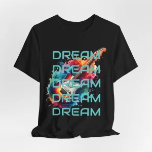 Dream Big Unisex Jersey Tee - Colorful Guitar Design