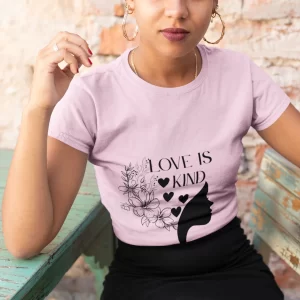 Love is Kind Garment-Dyed T-shirt - Floral Design, Perfect for Compassionate Souls