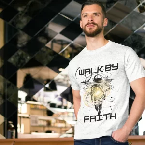 Walk By Faith Unisex Garment-Dyed T-shirt | Inspirational Space Design