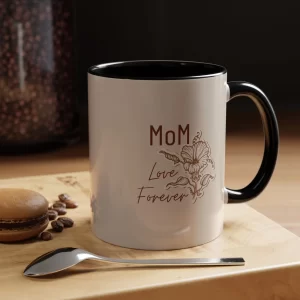 Personalized Mom Coffee Mug - Love Forever Design, 11/15oz Accent Mug