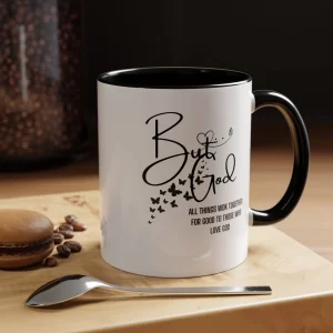 Inspirational Accent Coffee Mug - 'But God' with Butterfly Design, Perfect for Daily Inspiration