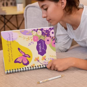 Butterfly Daily Journal - Inspirational Spiral Notebook for Gratitude & Reflection